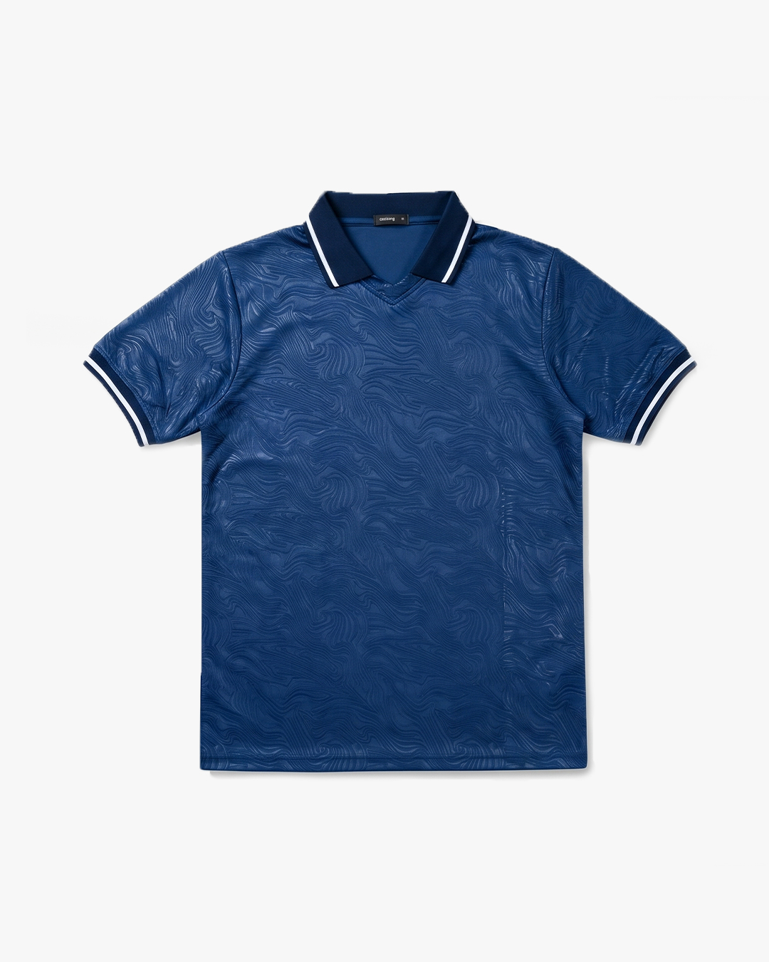 Jersey Embos Kerah Rib Navy